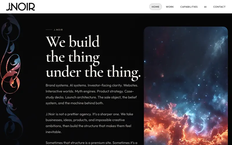 J.Noir Branding website